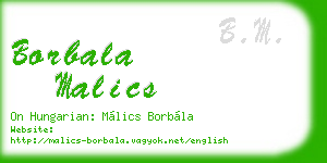 borbala malics business card
