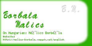 borbala malics business card